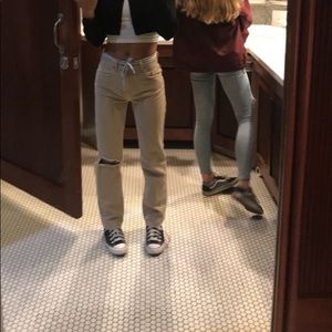 Free people Tan Ripped Jeans (size: W 25)